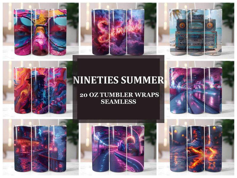 Nineties Summer 4 Tumbler Wrap - CraftNest - Digital Crafting and Art