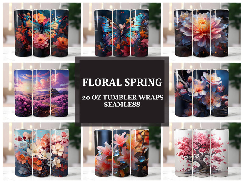 Floral Spring 5 Tumbler Wrap - CraftNest