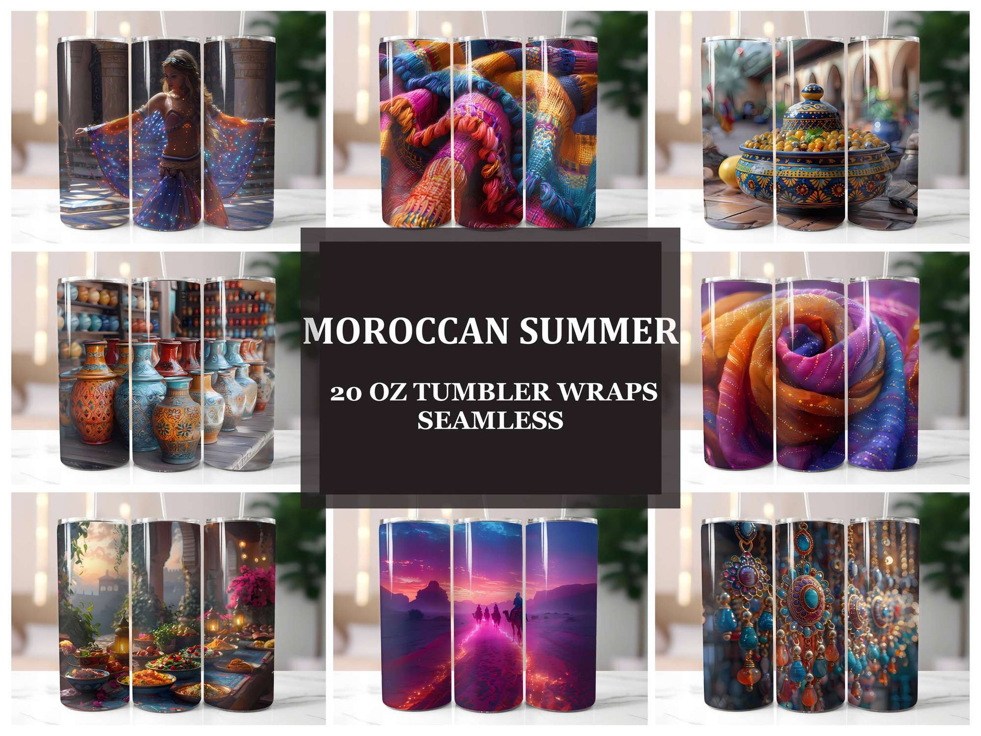 Moroccan Summer 4 Tumbler Wrap - CraftNest - Digital Crafting and Art