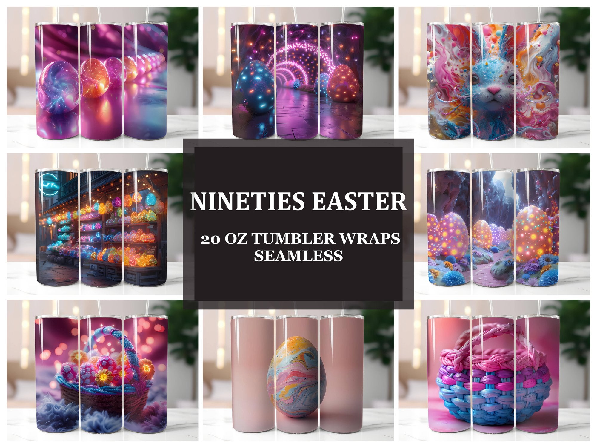 Nineties Easter 4 Tumbler Wrap - CraftNest