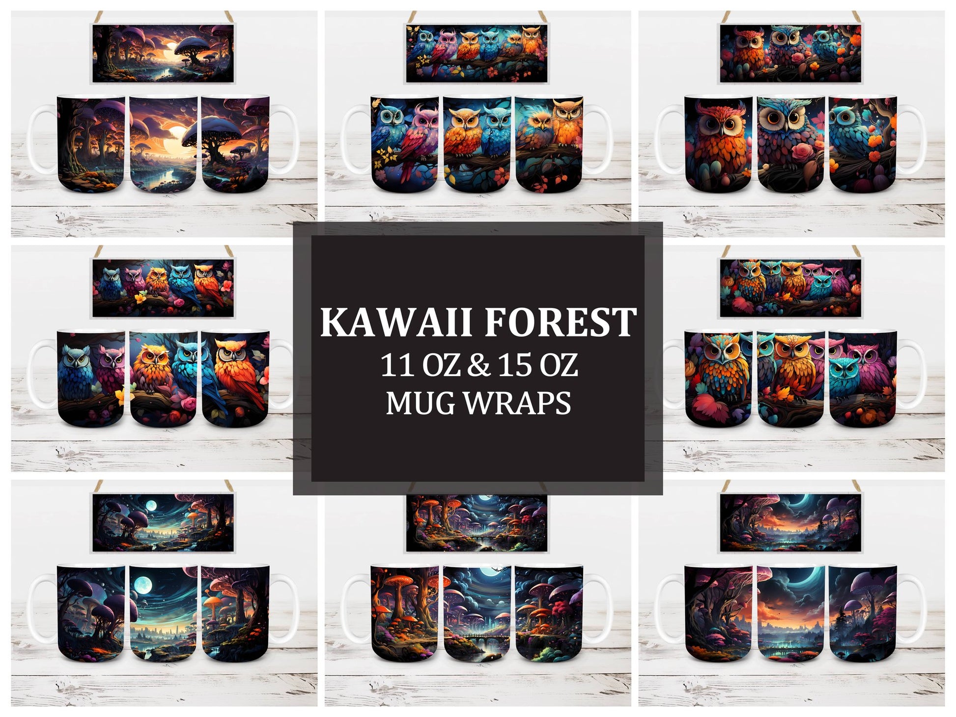 Kawaii Forest 3 Mug Wrap - CraftNest