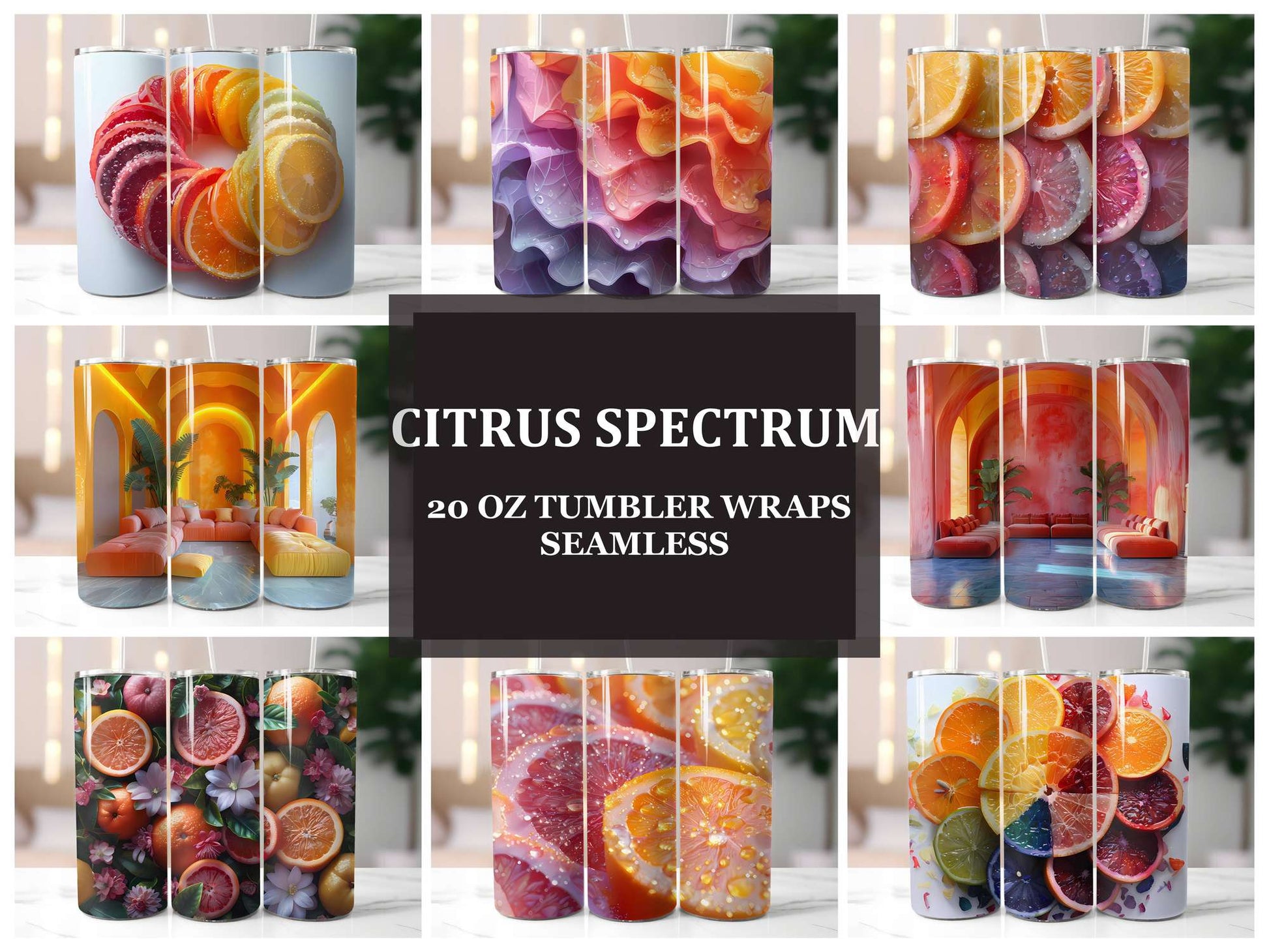 Citrus Spectrum 4 Tumbler Wrap - CraftNest - Digital Crafting and Art