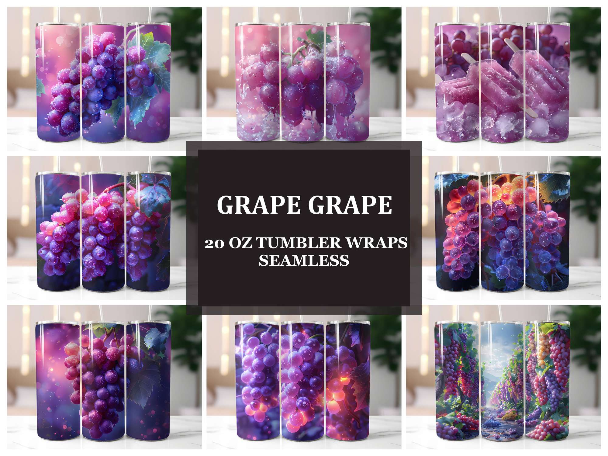 Grape 5 Tumbler Wrap - CraftNest - Digital Crafting and Art