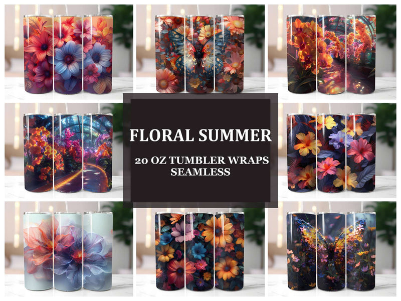 Floral Summer 5 Tumbler Wrap - CraftNest - Digital Crafting and Art