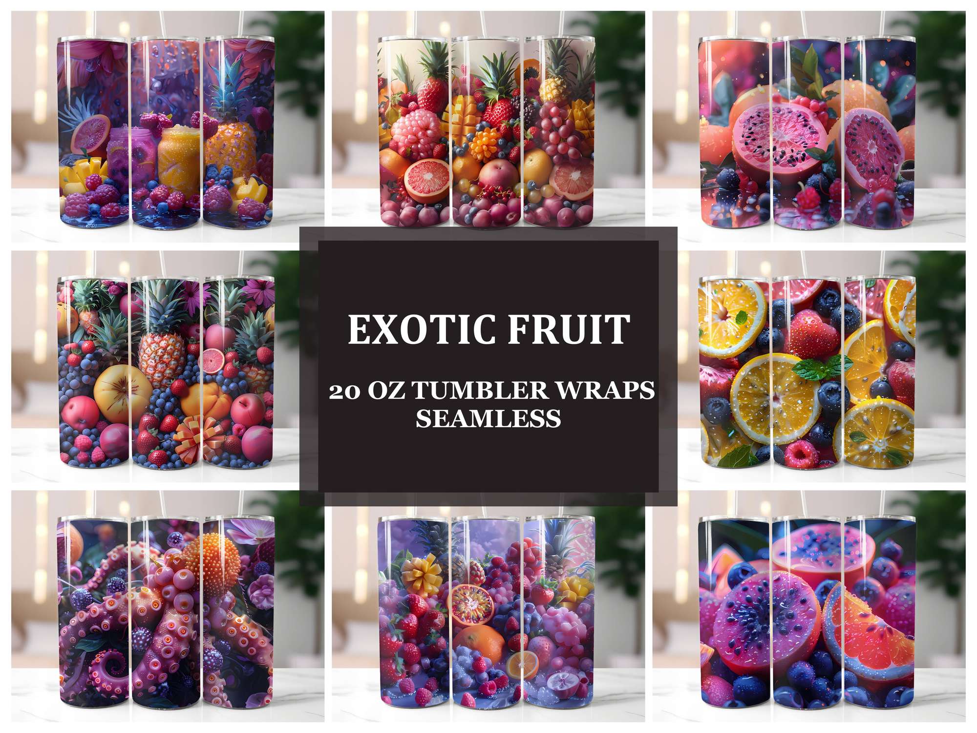 Exotic Fruit 2 Tumbler Wrap - CraftNest - Digital Crafting and Art