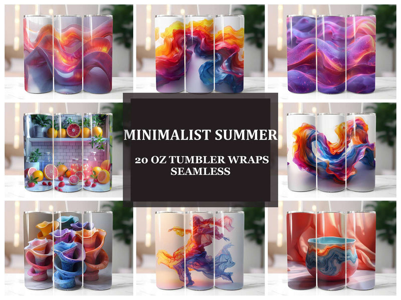 Minimalist Summer 3 Tumbler Wrap - CraftNest - Digital Crafting and Art