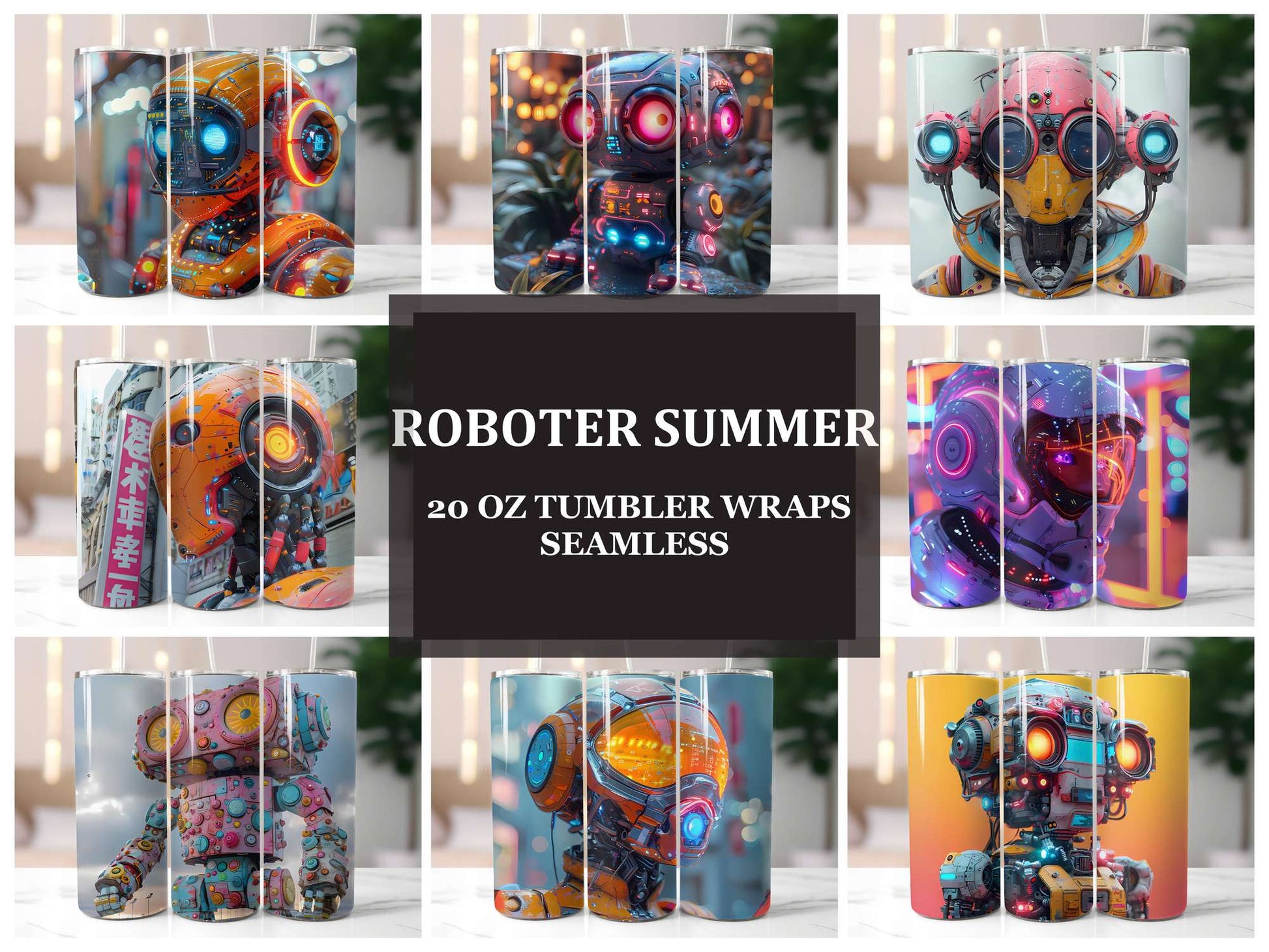 Roboter Summer 4 Tumbler Wrap - CraftNest - Digital Crafting and Art