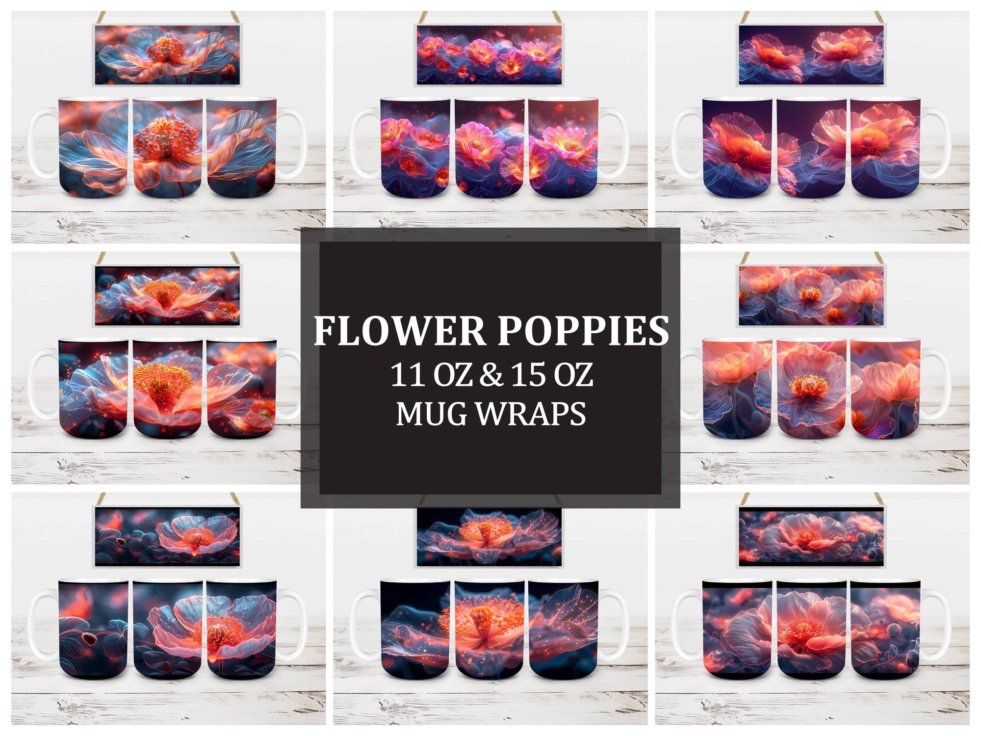 Flower Poppies 2 Mug Wrap - CraftNest