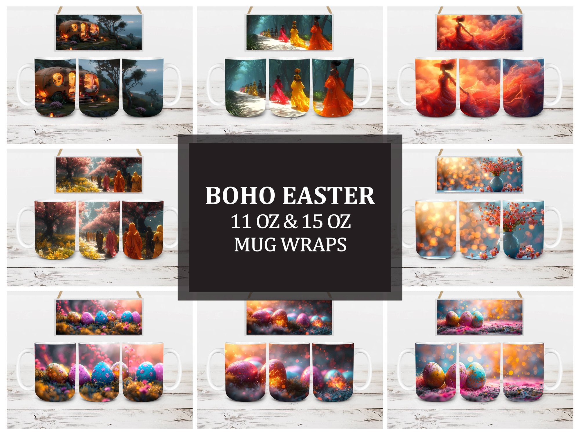 Boho Easter 2 Mug Wrap - CraftNest