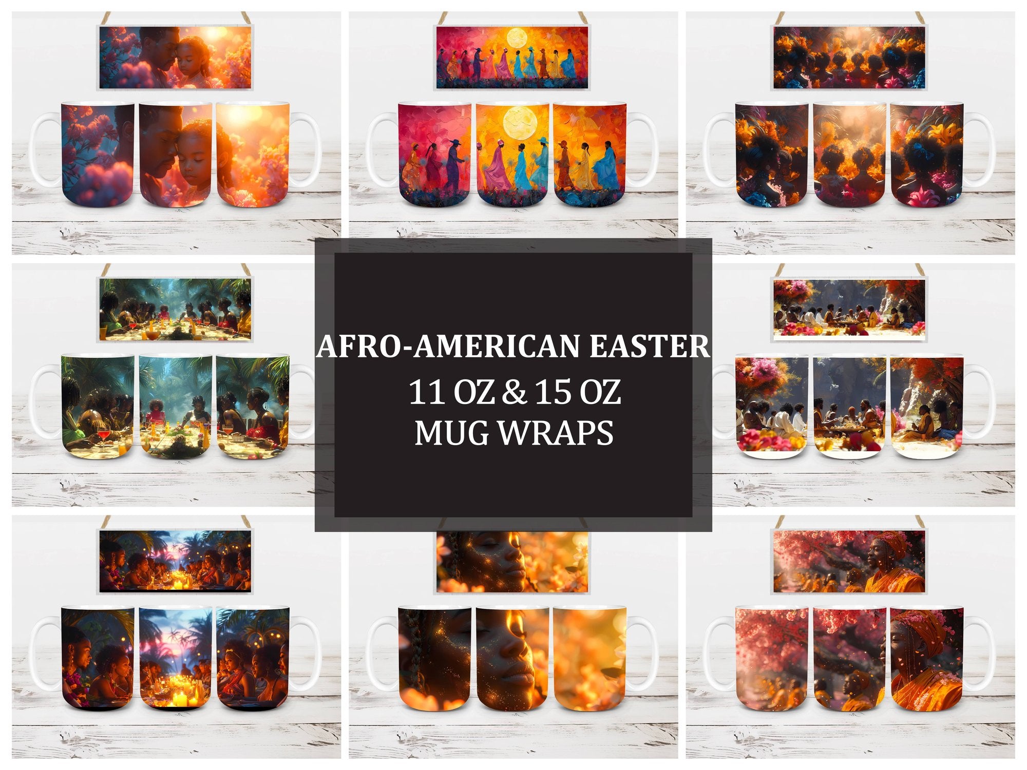 Afro-American Easter 3 Mug Wrap - CraftNest