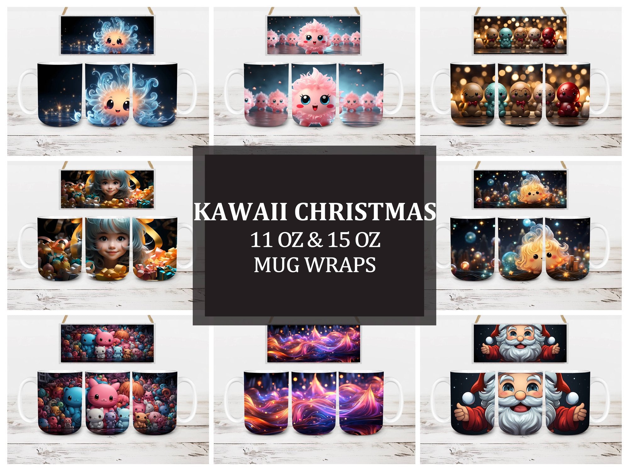 Kawaii Christmas Mug Wrap - CraftNest