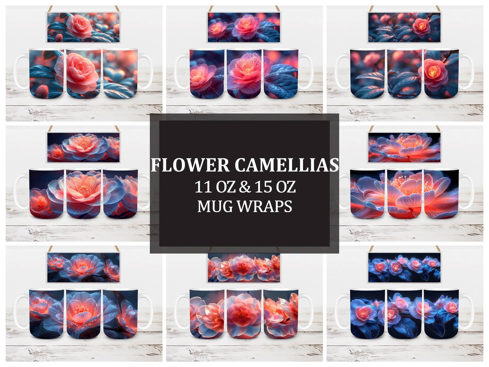 Flower Camellias 3 Mug Wrap - CraftNest