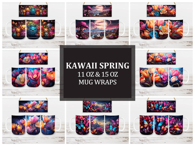 Kawaii Spring 1 Mug Wrap - CraftNest