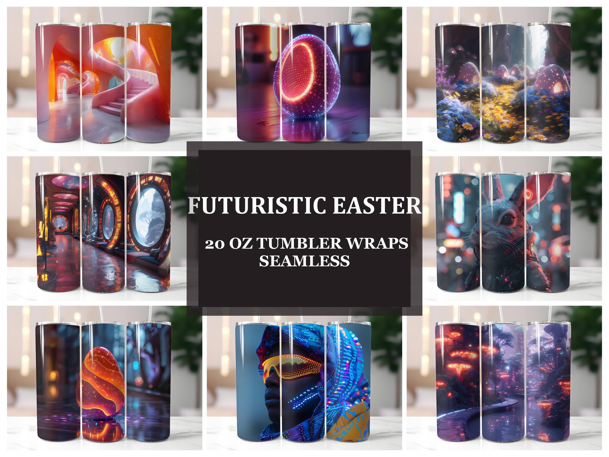 Futuristic Easter 5 Tumbler Wrap - CraftNest