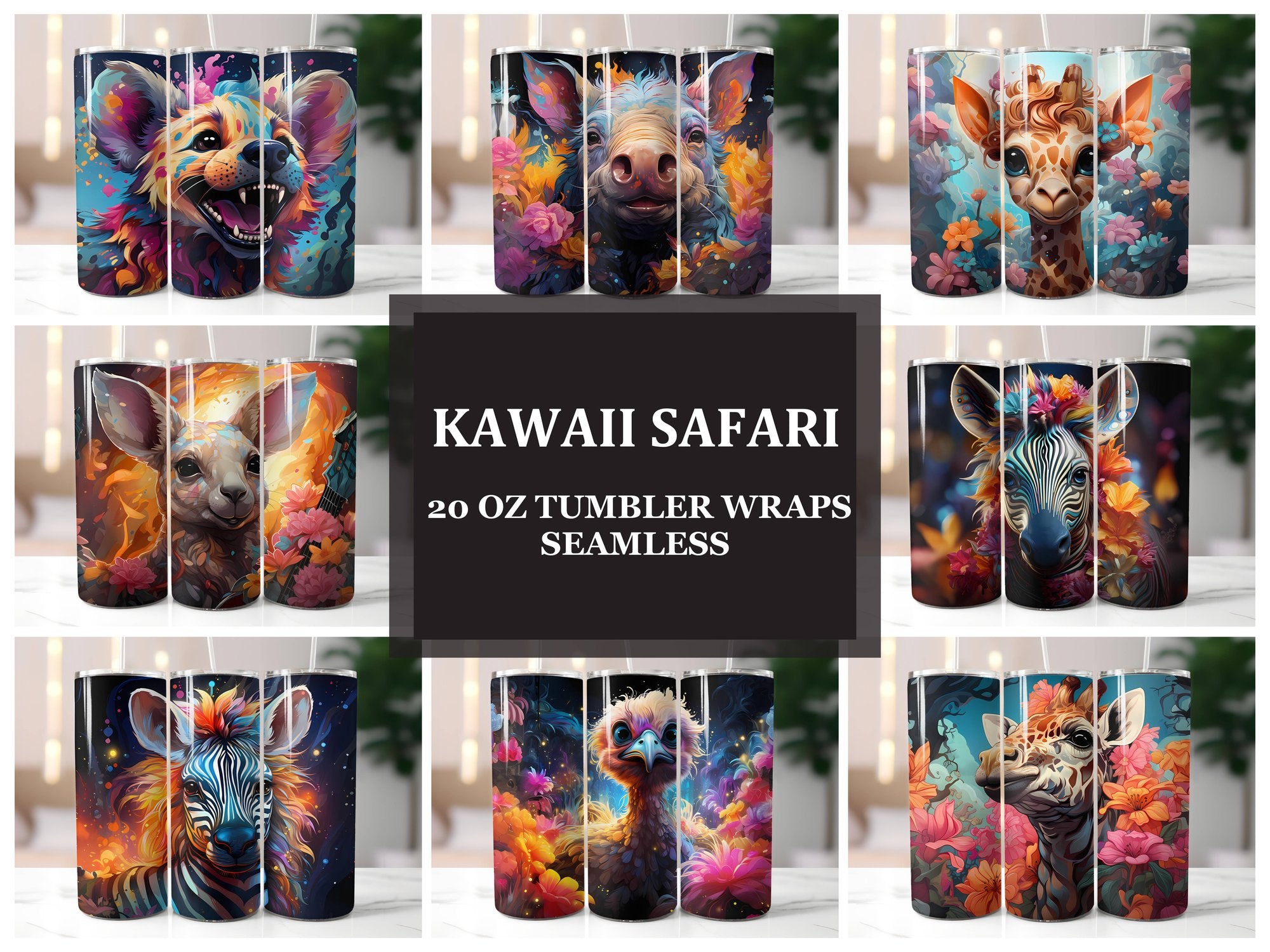Kawaii Safari 1 Tumbler Wrap - CraftNest