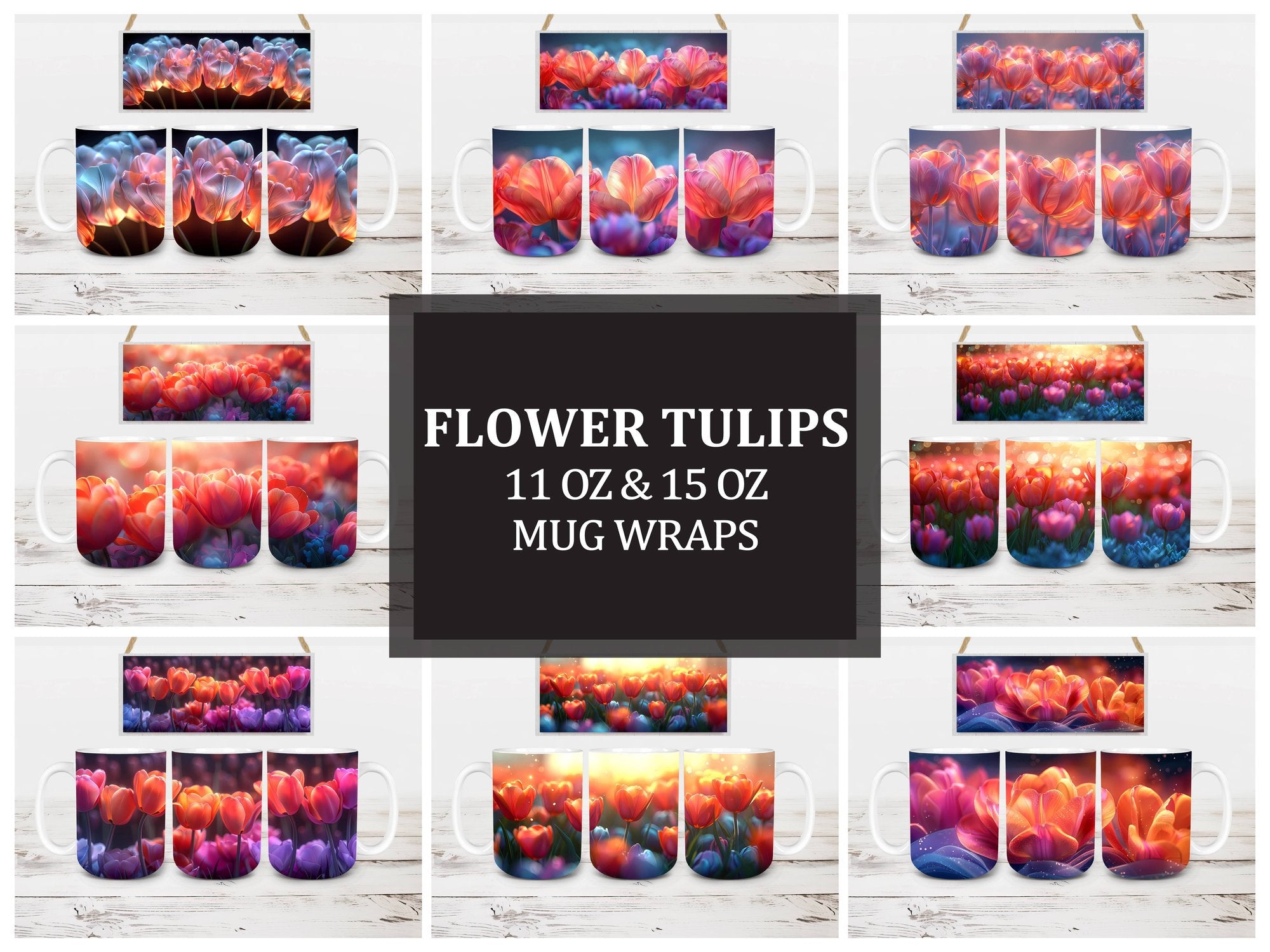 Flower Tulips 5 Mug Wrap - CraftNest