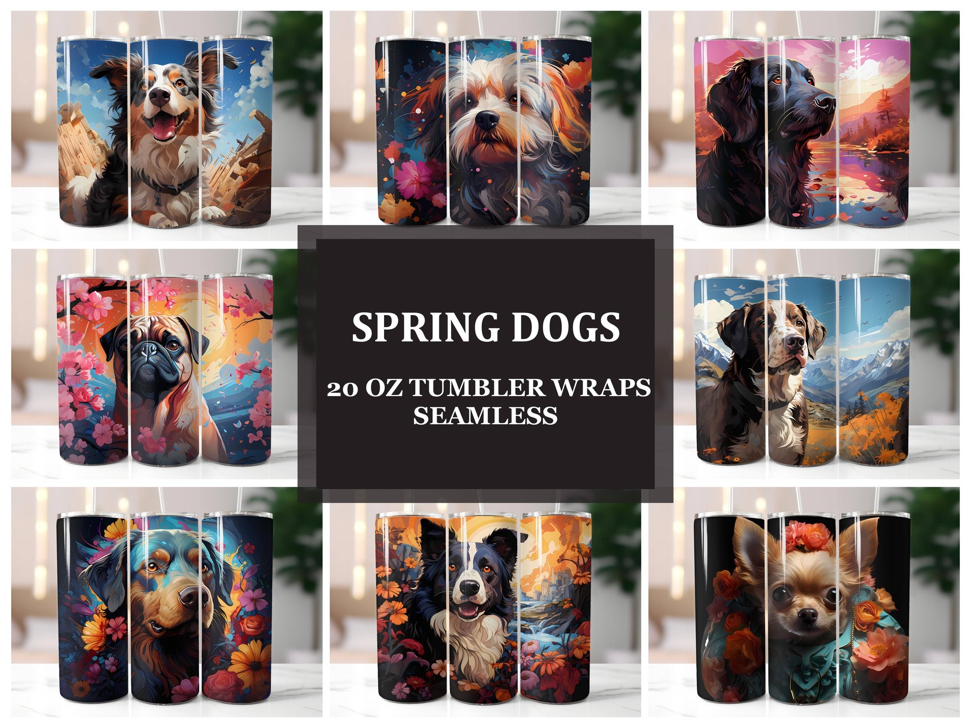 Spring Dogs 6 Tumbler Wrap - CraftNest