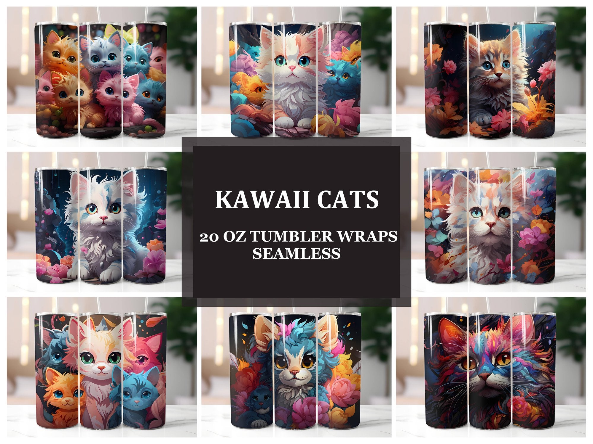Kawaii Cats 1 Tumbler Wrap - CraftNest