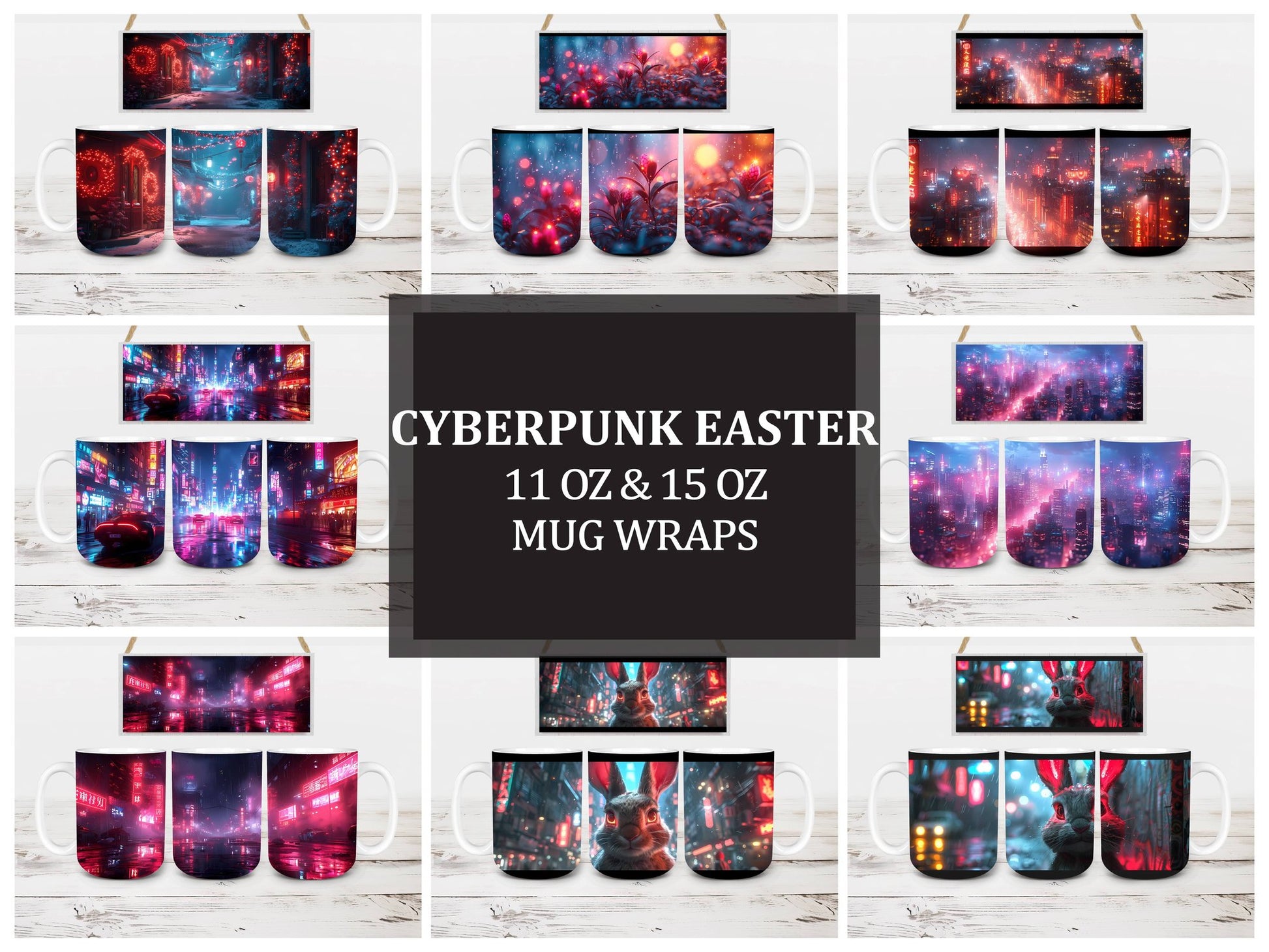Cyberpunk Easter 5 Mug Wrap - CraftNest