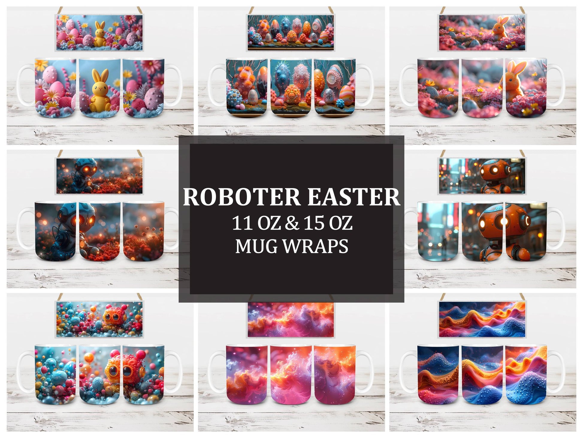 Roboter Easter 1 Mug Wrap - CraftNest