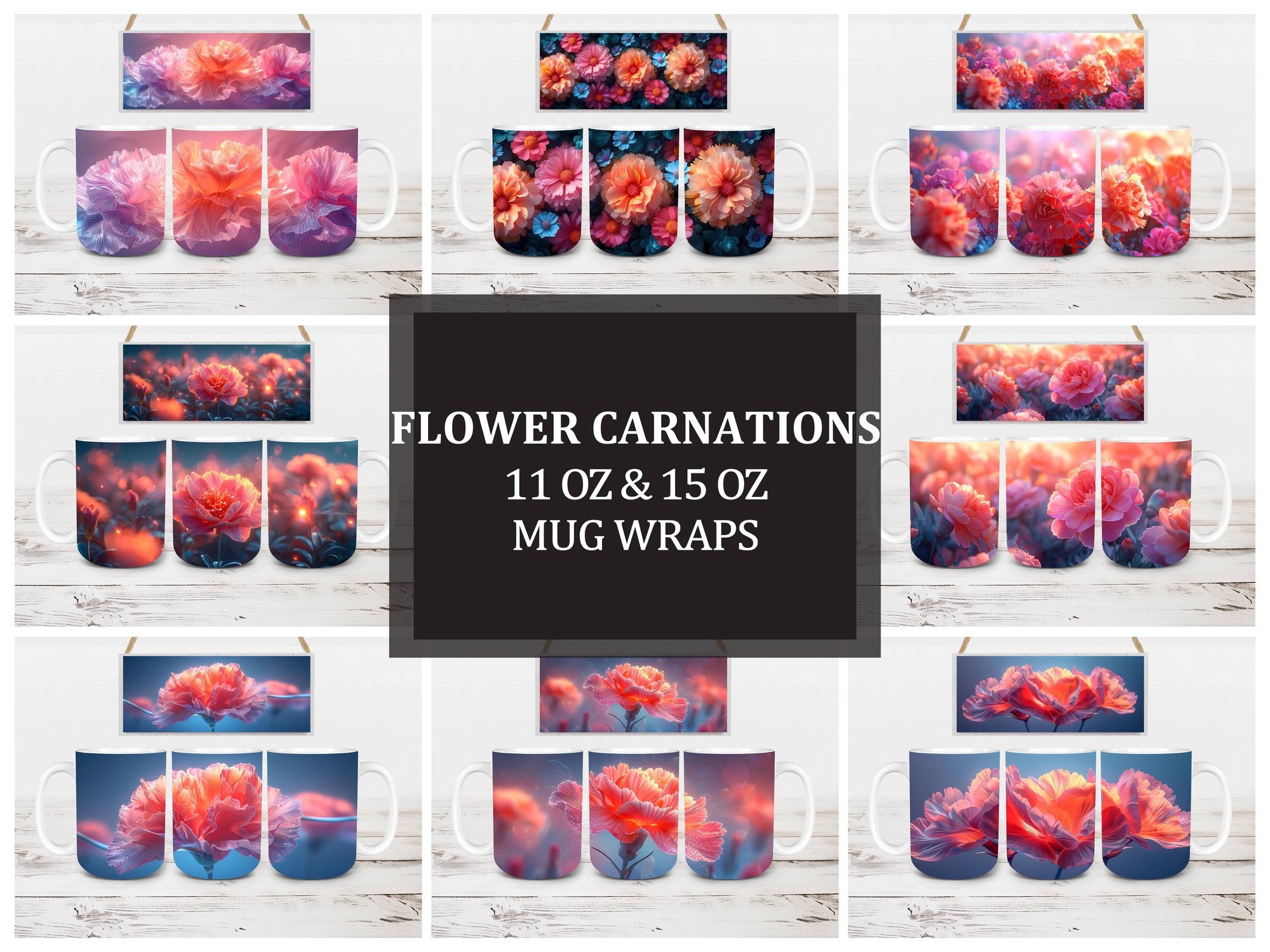 Flower Carnations 2 Mug Wrap - CraftNest