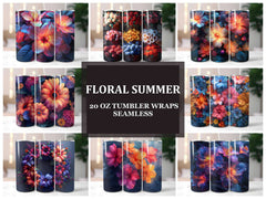 Floral Summer 3 Tumbler Wrap - CraftNest - Digital Crafting and Art