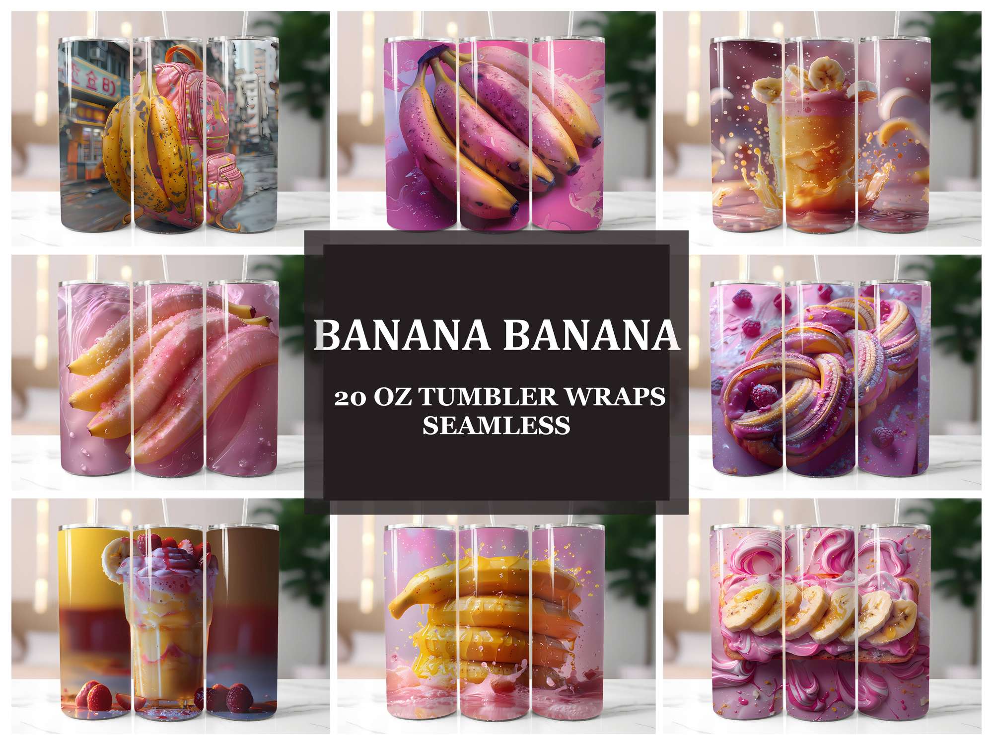 Banana 3 Tumbler Wrap - CraftNest - Digital Crafting and Art