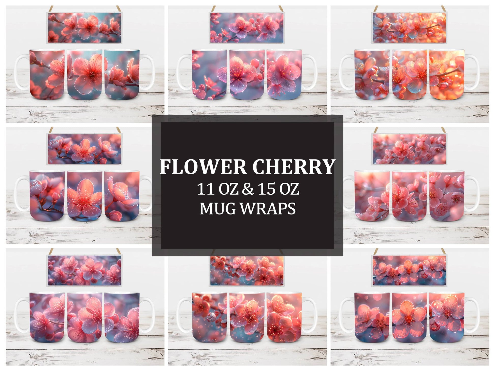 Flower Cherry 2 Mug Wrap - CraftNest