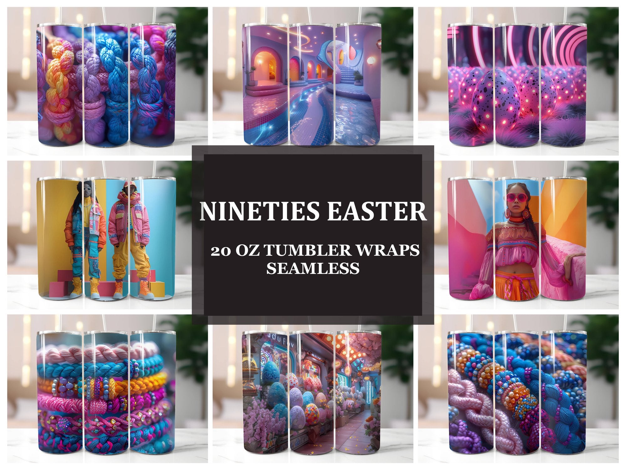 Nineties Easter 3 Tumbler Wrap - CraftNest
