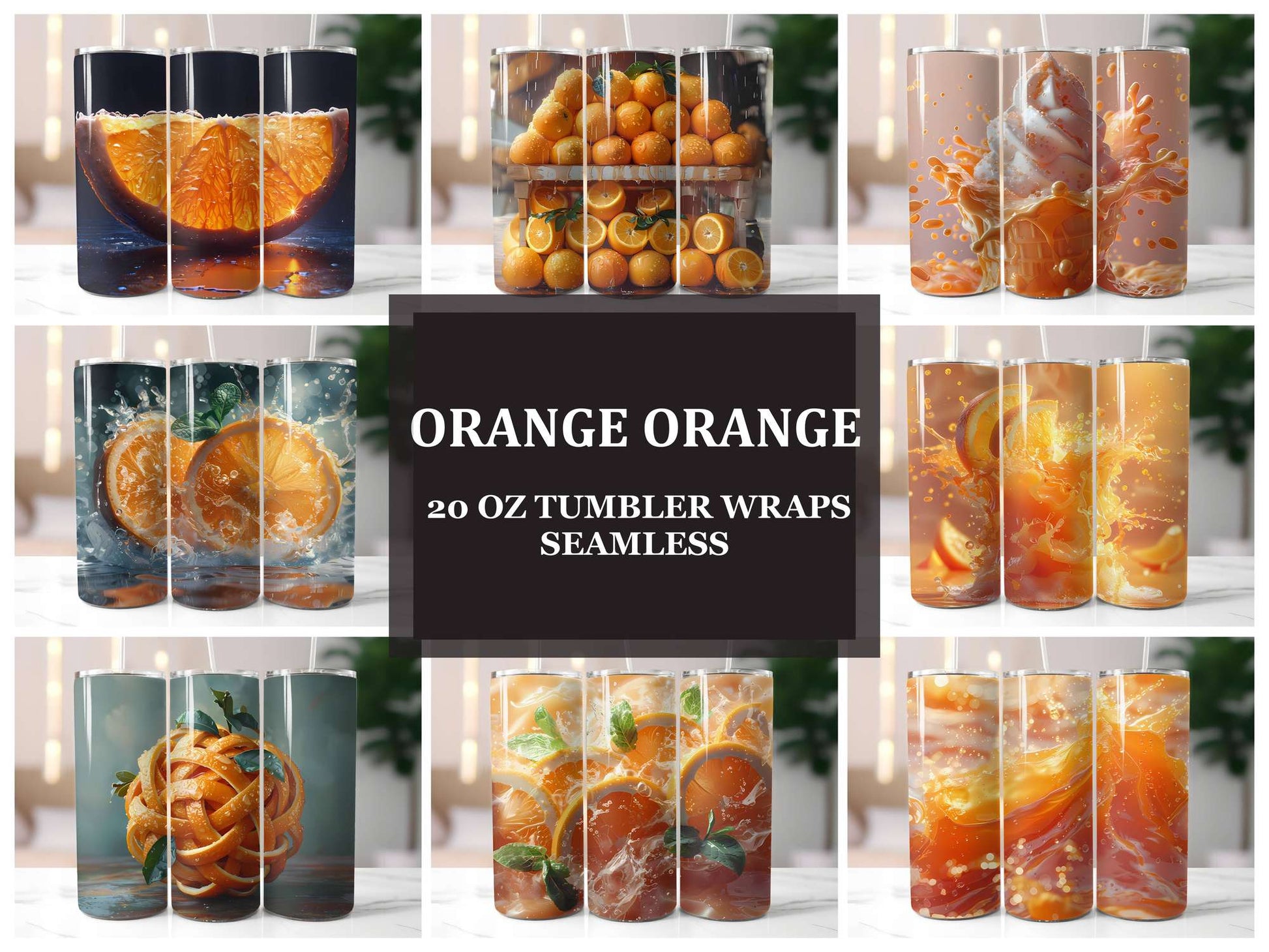 Orange 5 Tumbler Wrap - CraftNest - Digital Crafting and Art