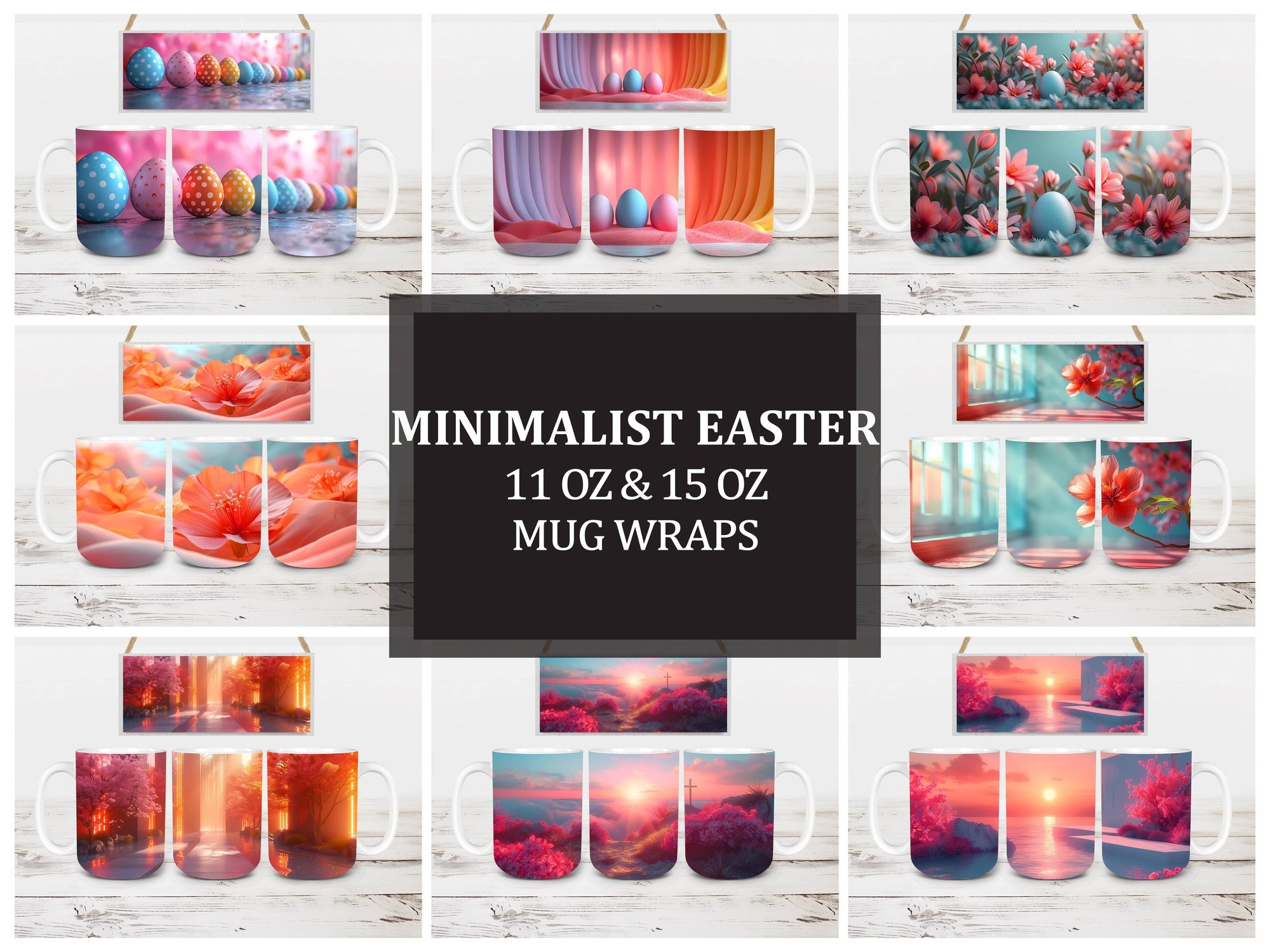 Minimalist Easter 4 Mug Wrap - CraftNest