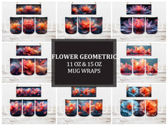 Flower Geometric 5 Mug Wrap - CraftNest