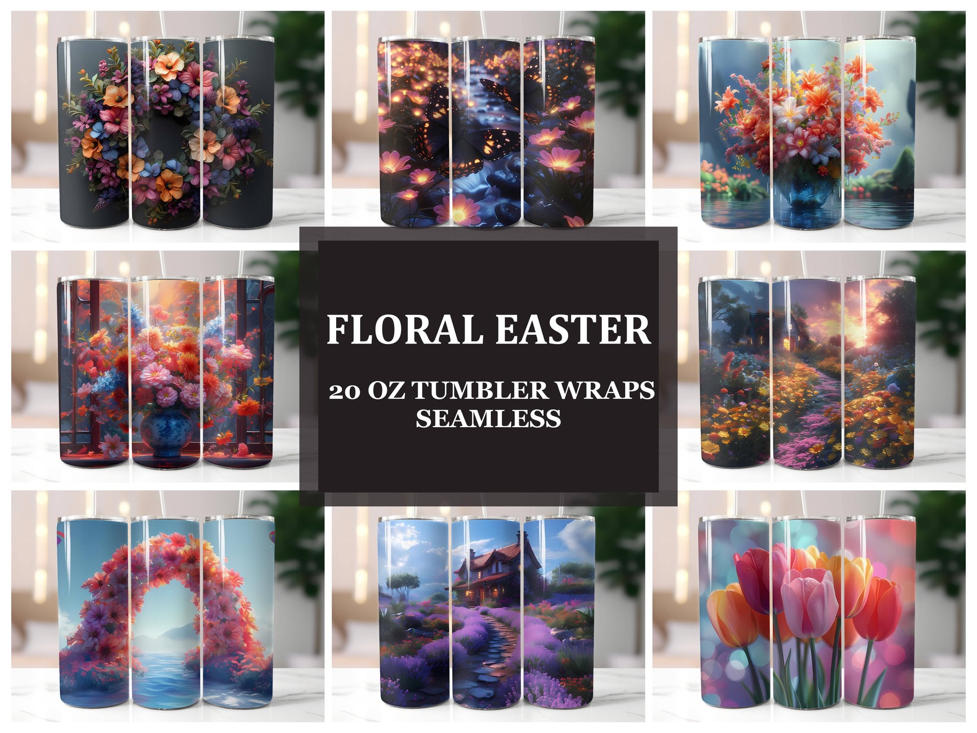 Floral Easter 1 Tumbler Wrap - CraftNest