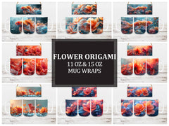 Flower Origami 7 Mug Wrap - CraftNest