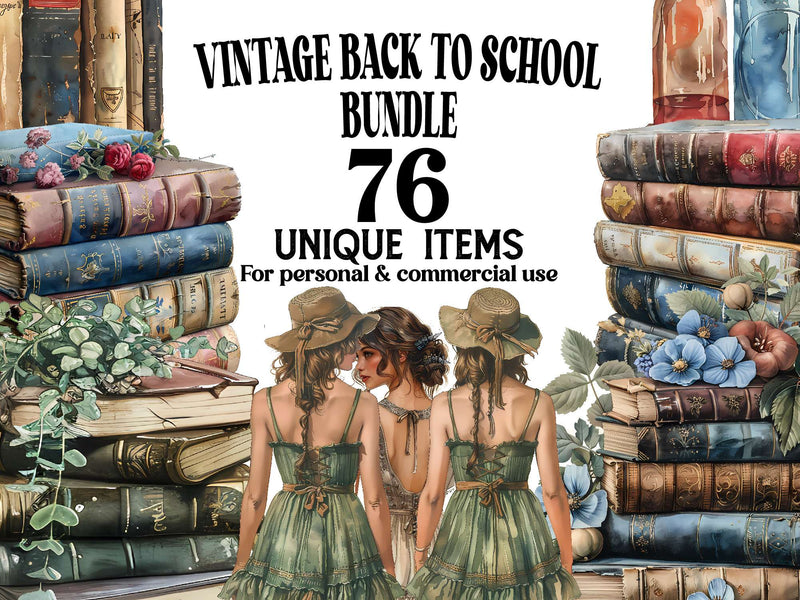 Vintage Back To School Clipart - CraftNest - Digital Crafting and Art