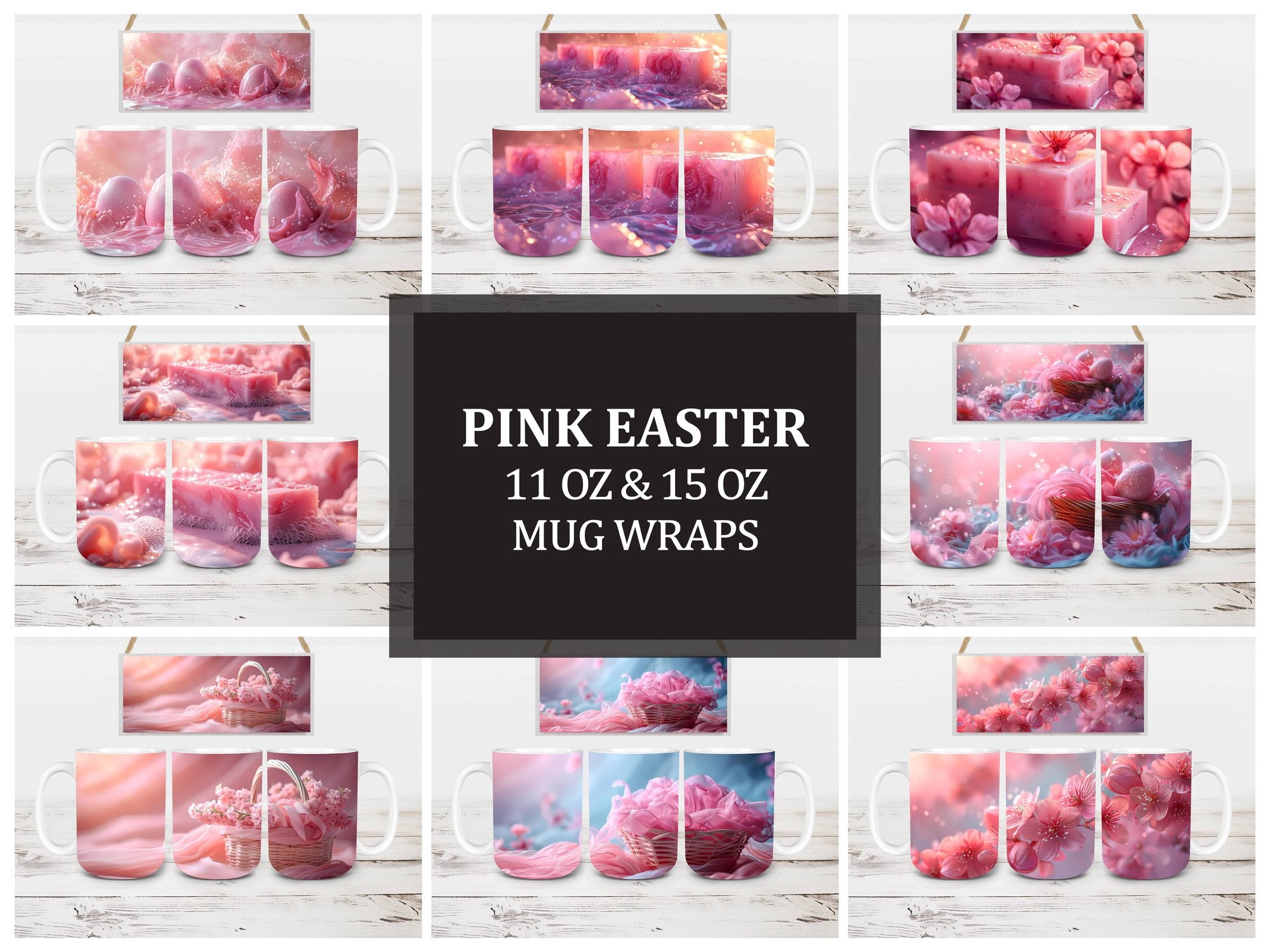 Pink Easter 2 Mug Wrap - CraftNest