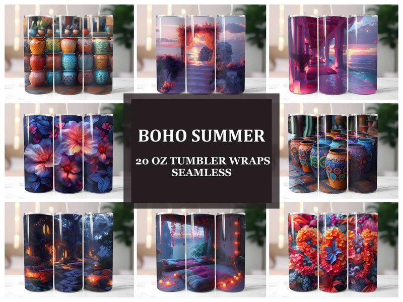 Boho Summer 3 Tumbler Wrap - CraftNest - Digital Crafting and Art