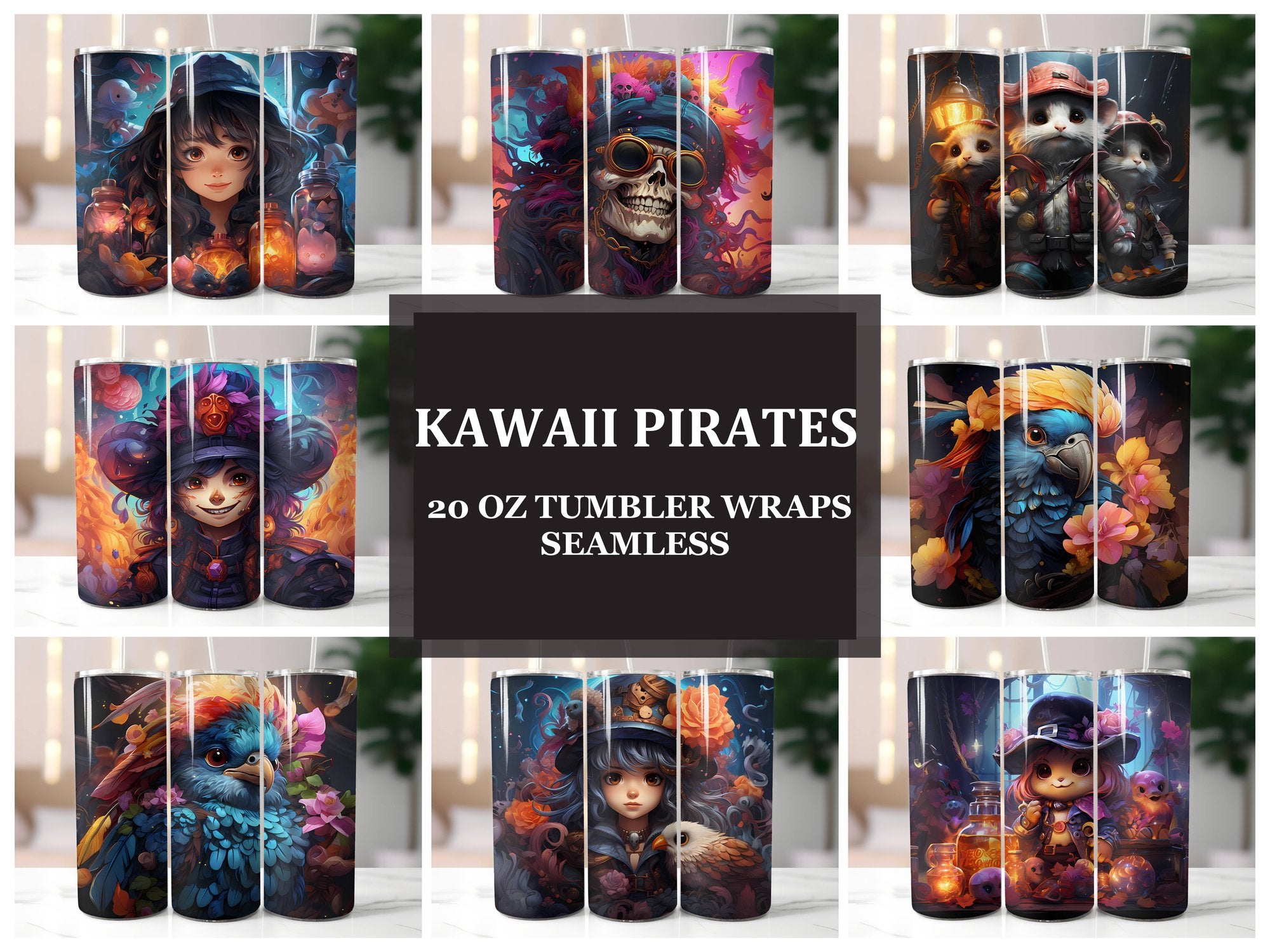 Kawaii Pirates 1 Tumbler Wrap - CraftNest