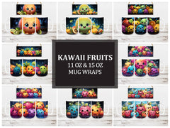 Kawaii Fruits 7 Mug Wrap - CraftNest