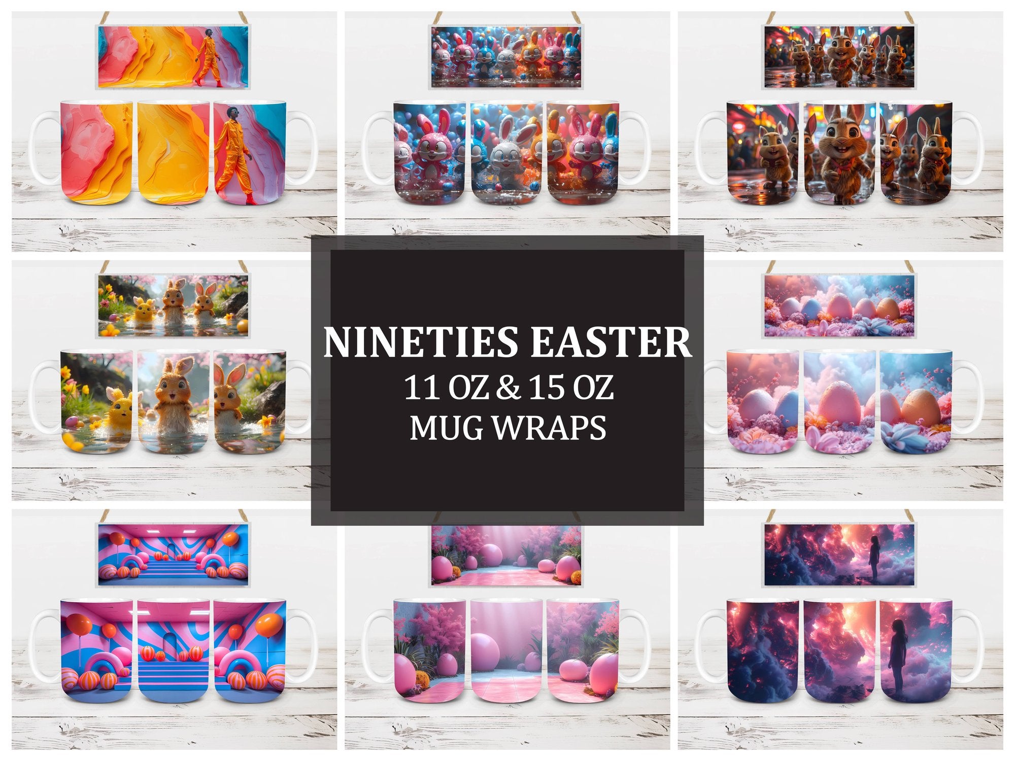 Nineties Easter 5 Mug Wrap - CraftNest