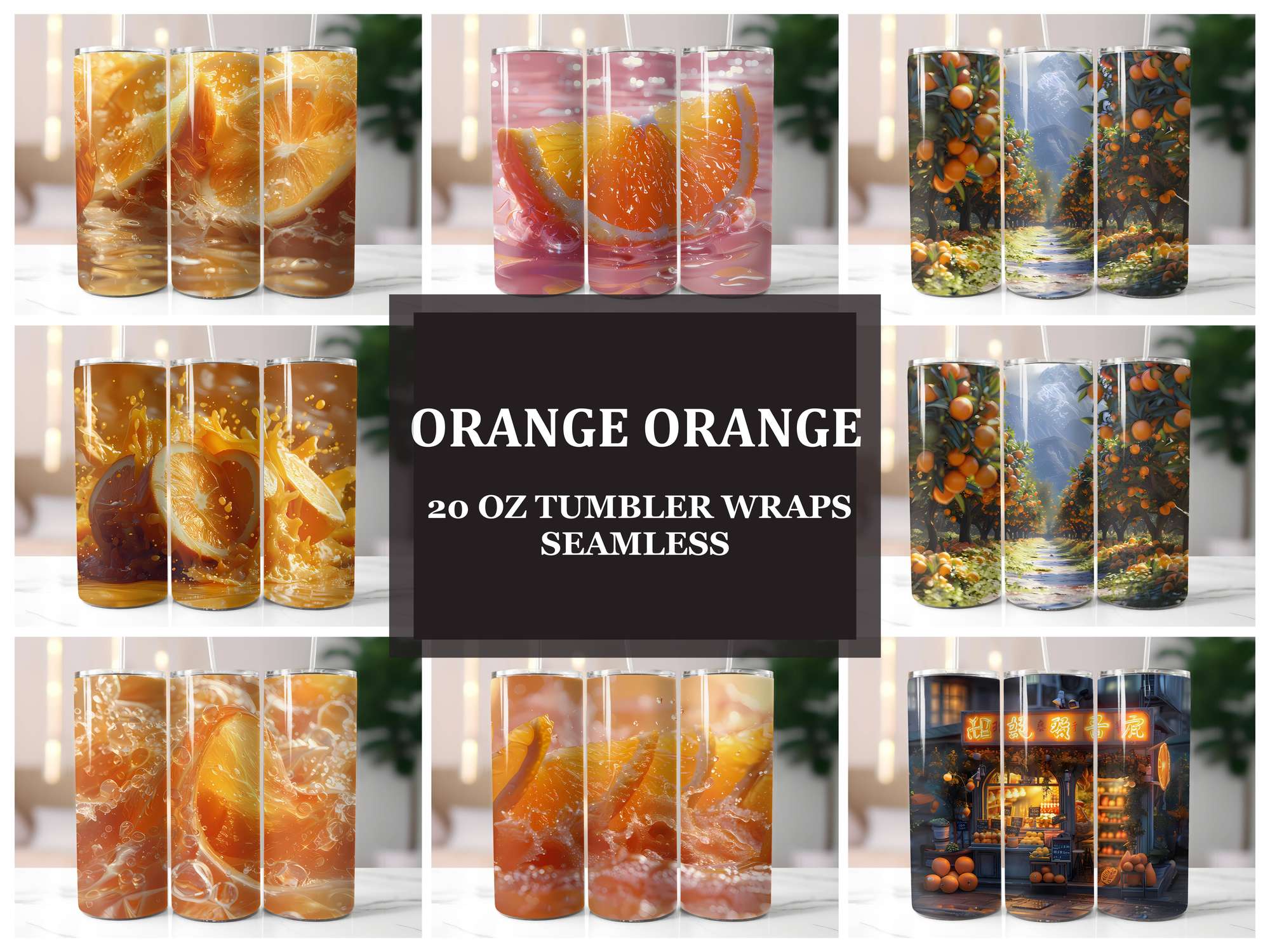 Orange 2 Tumbler Wrap - CraftNest - Digital Crafting and Art