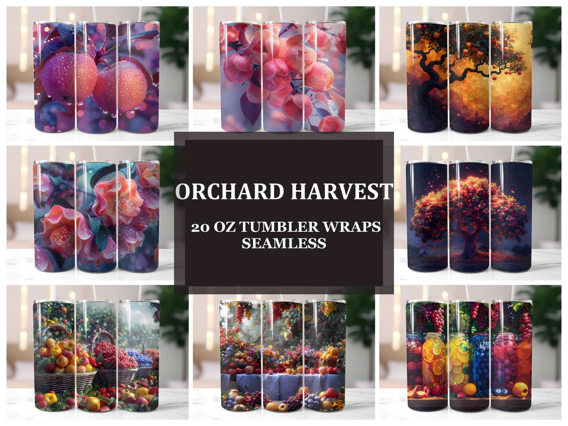 Orchard Harvest 1 Tumbler Wrap - CraftNest - Digital Crafting and Art