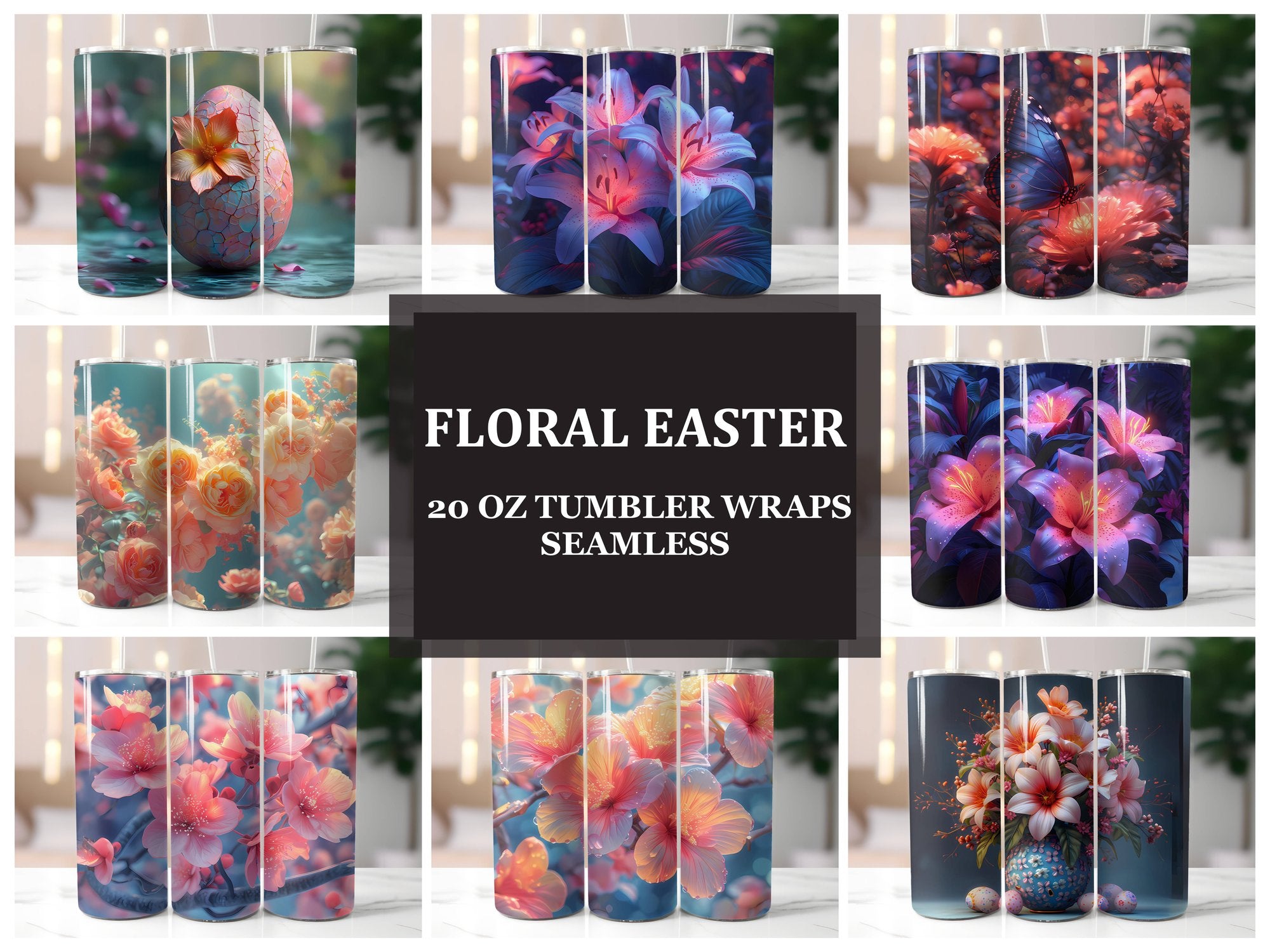 Floral Easter 6 Tumbler Wrap - CraftNest
