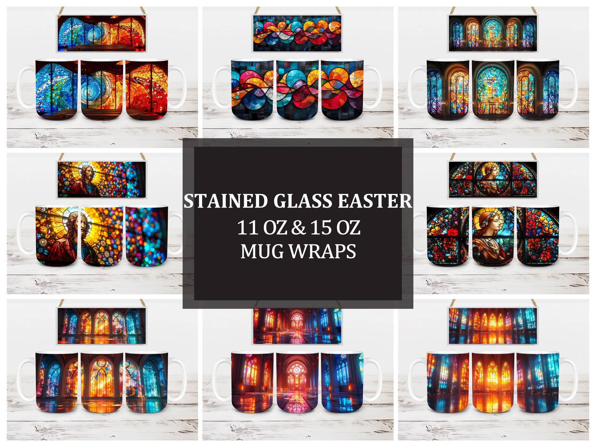 Stained Glass 4 Mug Wrap - CraftNest