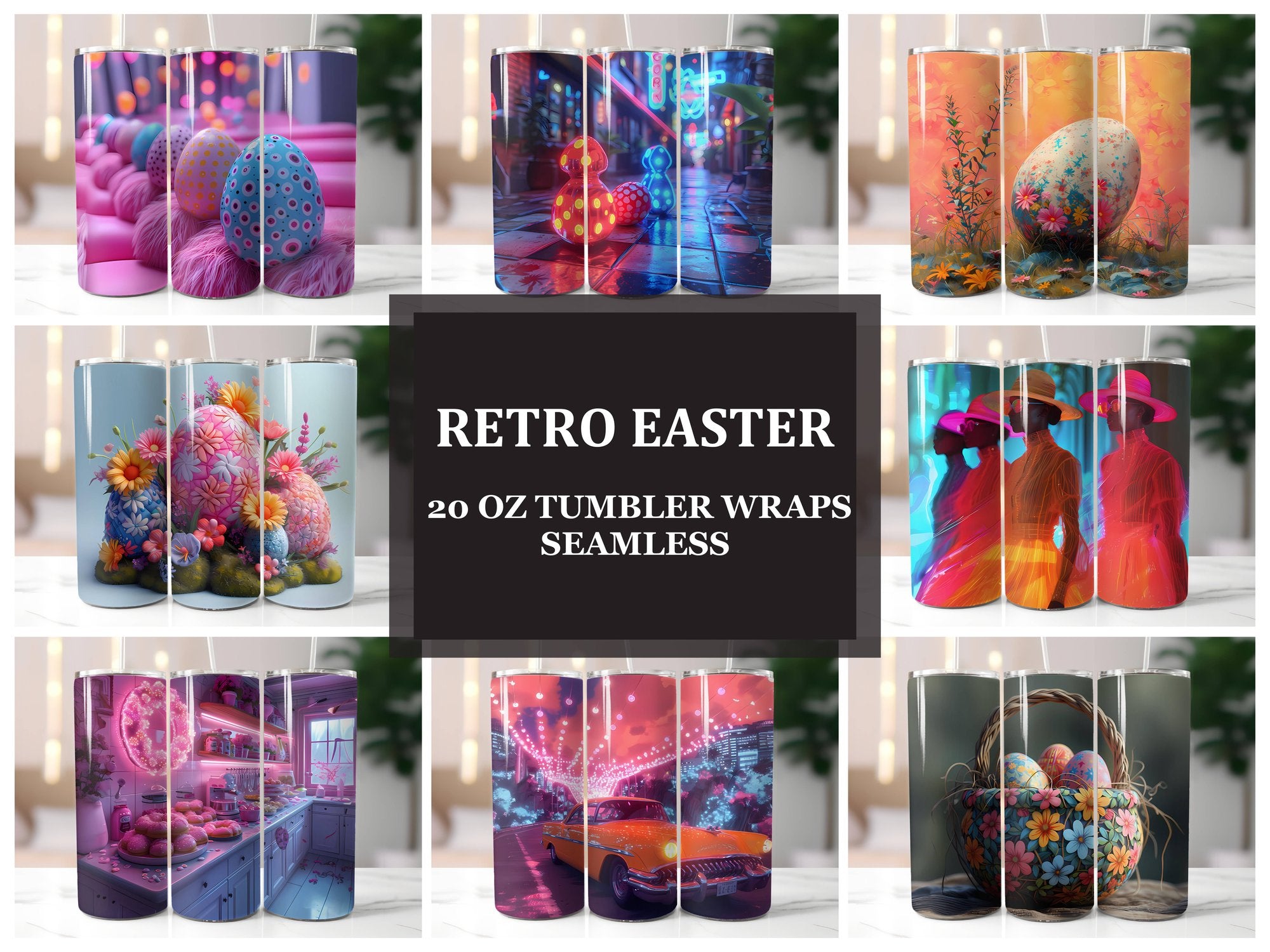 Retro Easter 2 Tumbler Wrap - CraftNest