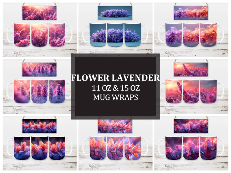 Flower Lavender 4 Mug Wrap - CraftNest