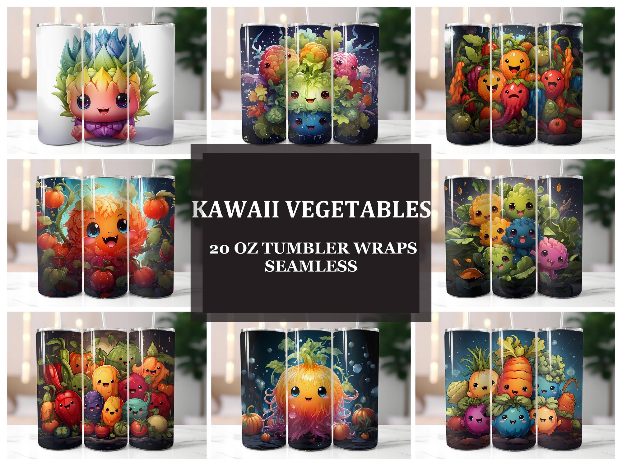 Kawaii Vegetables 5 Tumbler Wrap - CraftNest