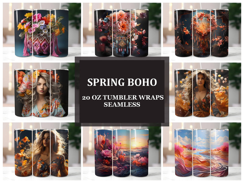 Spring Boho 2 Tumbler Wrap - CraftNest