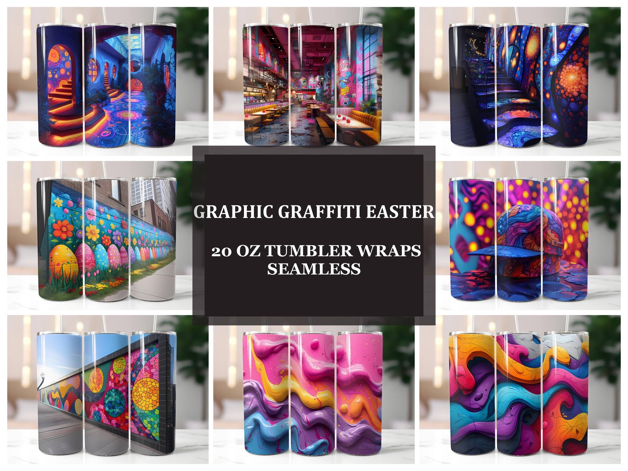 Graphic Graffiti Easter 1 Tumbler Wrap - CraftNest
