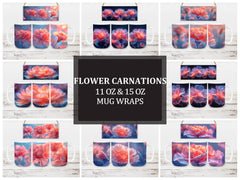 Flower Carnations 4 Mug Wrap - CraftNest